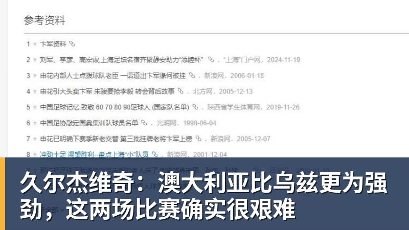 久尔杰维奇：澳大利亚比乌兹更为强劲，这两场比赛确实很艰难